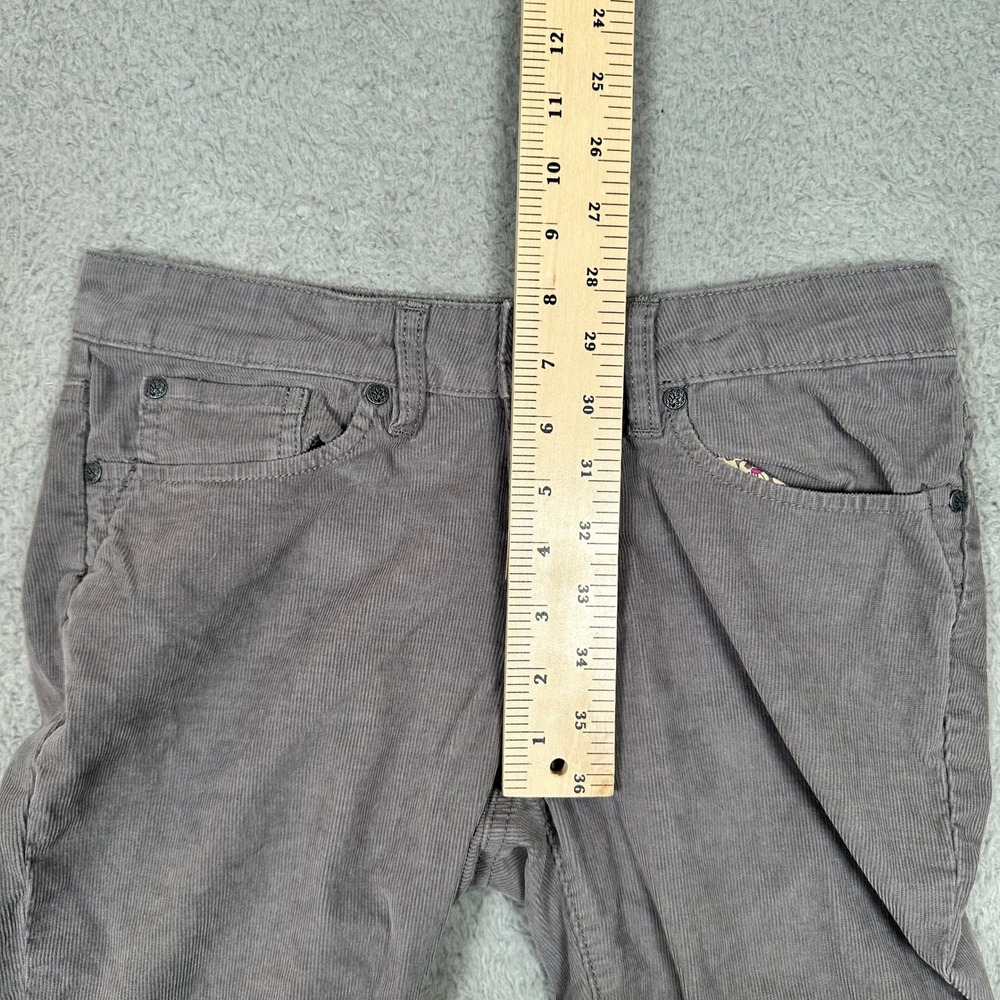 Prana Gray Organic Cotton Stretch‎ Corduroy Slim Pants Womens Size 2 Stretch EUC - Picture 8 of 10